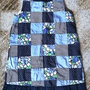 Gymboree Blue and Black Patchwork Floral Dress Size 6